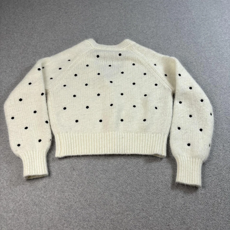 Suéter English Factory Mujer Pequeño Blanco Lunares Botón Cárdigan Corto Twee Foto 2 de 4