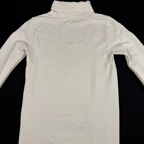 Athleta weißes geripptes Langarm Rollkragen Oberteil Activewear Gr. XS - Bild 5 von 6