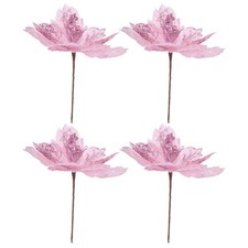  4 Pcs Fiori Di Natale Artificiali Decorazioni Floreali Natalizie