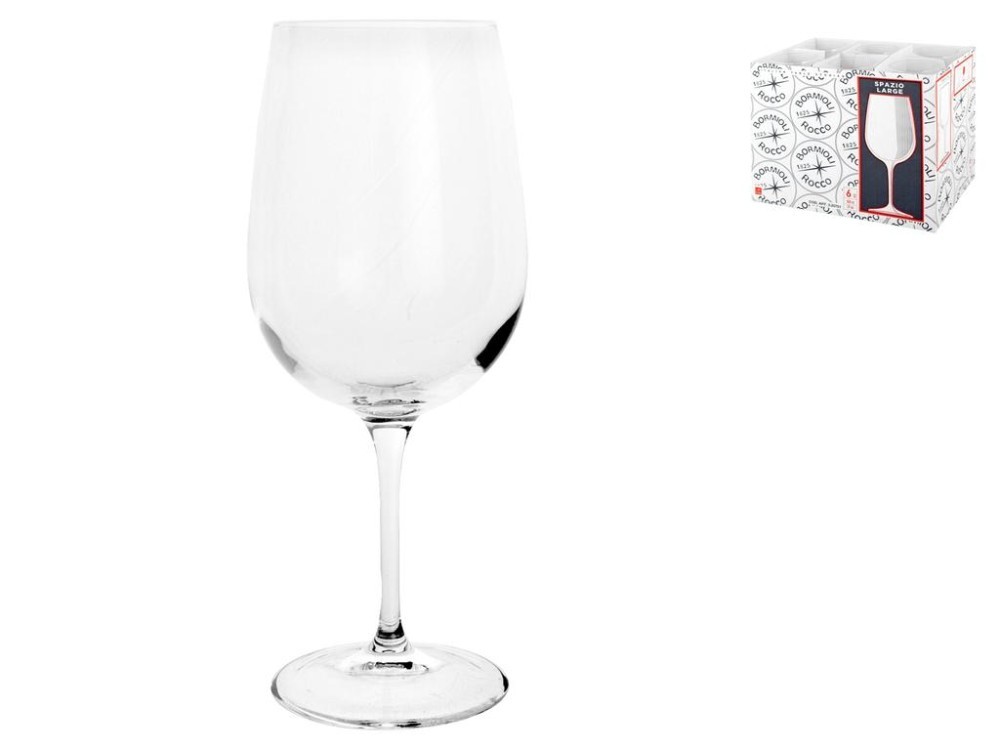 6 Large Glass Goblets 50 Cl Transparent Bormioli Rocco