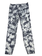 Athleta High-Waisted Leggings Women's M Gray White Tie Dye Stretch Athleisure