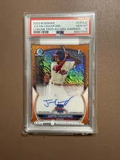 2023 1st Bowman Chrome Justin Crawford Orange Shimmer Refractor Auto 1/25 PSA 10
