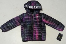 Nike Just Do It Puffer Hooded 16H883 023 kids purple hoody sz 24M Brand New 75