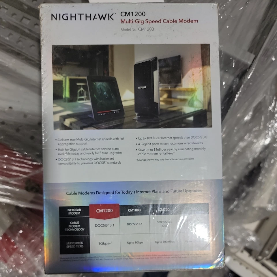 NETGEAR Nighthawk CM1200-100NAS DOCSIS 3.1 Cable Modem - Image 2 of 3