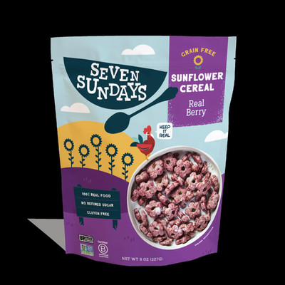 Seven Sundays Real Berry Cereal 8 oz Bag Gluten Free Grain Free Sunflower Crunch