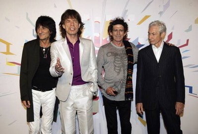 The Rolling Stones members Ron Wood Mick Jagger Keith Richards Cha- Old Photo 3
