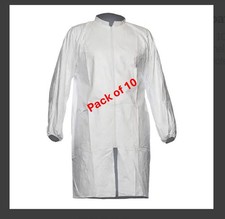 Dupont TYVEK 500 LABCOAT PL309 Large White with Zipper  Pack of 10
