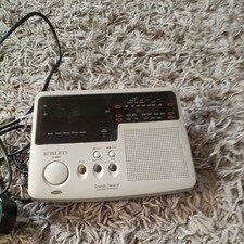 Roberts CR 9900 Silver Dual Alarm Clock Radio Natural Sleep Sounds Ocean Birds