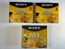 SONY DVD-R Color 5 Pack Color 2 - 3 Pack 120min 4.7gb 1x-16x Speed -NEW SEALED