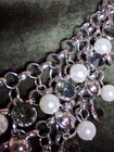 Vintage NY & Co Chainmaille-Pearl-Smoky Rhinestone Necklace — photo 3