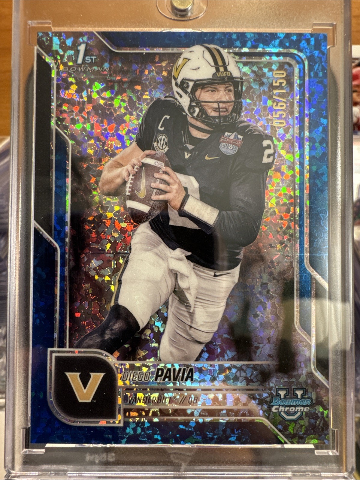 2025 Bowman Chrome U Diego Pavia #190 Blue Mini-Diamond Refractor /150