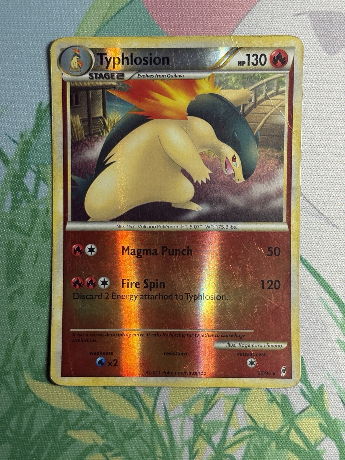 Typhlosion 35/95 HGSS 2011 Rare Reverse Holo Call of Legends 2011 Pokemon MP HP