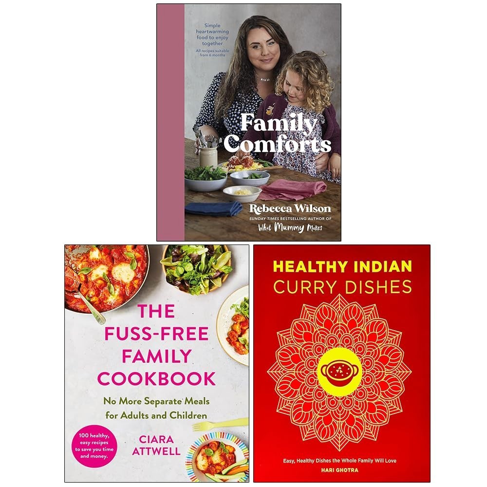 Family Comforts, Fuss Free Family Cookbook, Healthy Indian Curry Dishes 3 Books