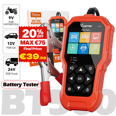 VDIAGTOOL BT500 12V Batterieprüfer Digital Diagnosegerät Auto Batterietester PKW