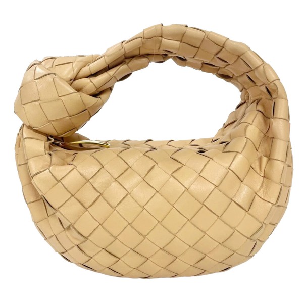 Bottega Veneta Mini Jodie Handbag, Leather, Beige, Intrecciato, Women's GZl1l7ej