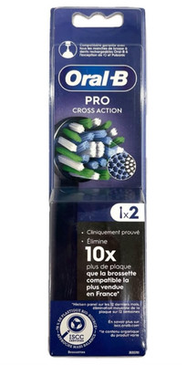 Oral-B Pro Cross Action Aufsteckbürsten 2er Pack Schwarz Neu OVP