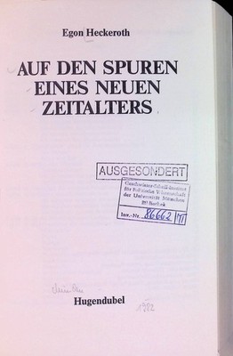 Auf den Spuren eines neuen Zeitalters. Kailash-Buch Heckeroth, Egon: