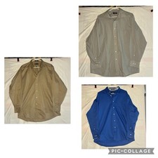 Chaps Mens Lot of 3 Long Sleeve Button Front Shirts Easy Care Wrinkle Free Sz L
