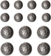 14 PCS Antique Silver Metal Blazer Buttons Set 23mm 18mm for Blazers, Suits, ...
