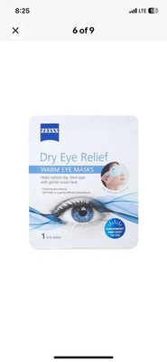Zeiss Dry Eye Relief Warming Masks ; 10 Pack New Individually Wrapped