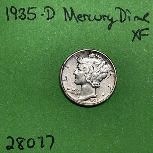 1935-D Mercury Dime 10c Xf Extra Fine 90% Silver