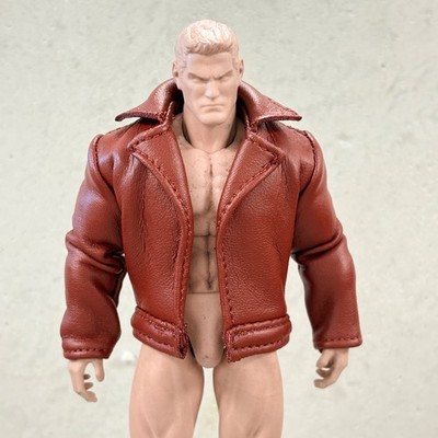 PB-LBJ-BN: 1/12 Brown Faux Leather Jacket for 6