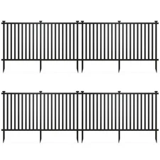 80" x 39" Vinyl Picket Fence 4 No Dig Fence Panels for Soft Ground White