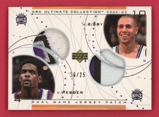 Chris Webber Mike Bibby Patch /25 2002-03 Ultimate Collection Dual Jersey Kings