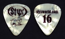 Styx Tommy Shaw Signature White Pearl Guitar Pick - 2016 Tour