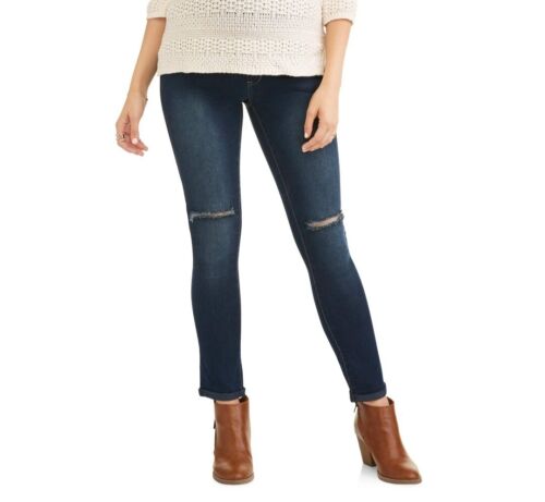 Oh! Mamma Maternity Women's Distressed Skinny Jeans with Full Panel, Size L