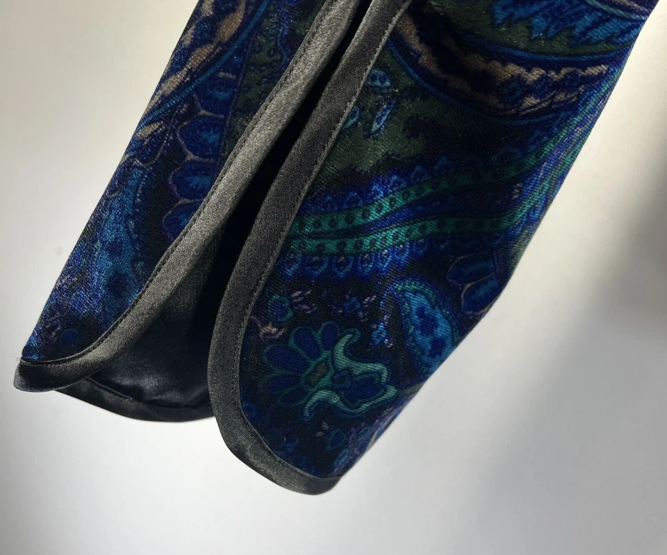 Chaqueta para mujer MSK grande de terciopelo azul negro manga larga cubierta botones forrada Foto 4 de 4