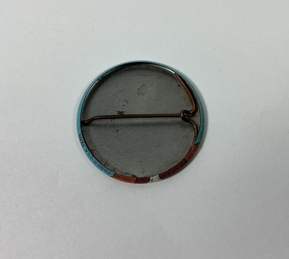 Vintage Button Pin Son Mountain Brown White Cartoon Saint Bernard Dog