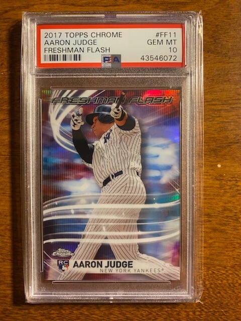 2017 Topps Chrome Aaron Judge FRESHMAN FLASH ROOKIE RC #FF11 PSA 