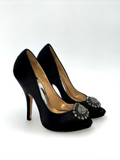 Badgley Mischka Zali Wedding Bridal Platform Heel Open-Toe Pumps, 7M