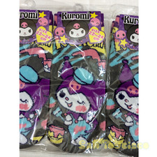 Sanrio Socks Kuromi Painter Purple Grey Polyester Elastic 22-24cm Kids Gift JP