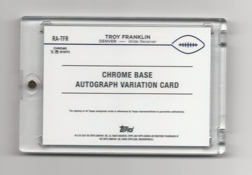 2024 Topps Chrome Troy Franklin RC Green Auto #d 23/99 Card # RA-TFR - Picture 2 of 2