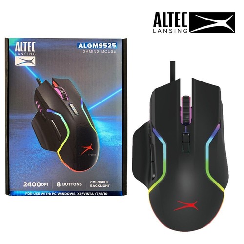 Altec Lansing ALGM9525 Wired Gaming Mouse 8 button 2400 DPI RGB - Picture 5 of 6