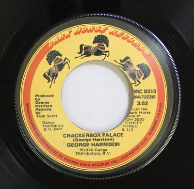 Rock 45 George Harrison - Crackerbox Palace / Learning How To Love You On Dark H