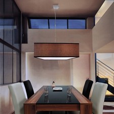 Pendelleuchte E27 60x60cm Textil Stoff Hänge-Lampe groß XL Decken-Leuchte 230V