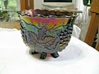 Dugan Diamond Grape Delight Nut Bowl - Amethyst-Early 1900's - 6 Footed*ON SALE*