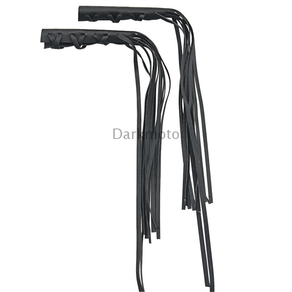 Motorcycle 12" PU Leather Brake Lever Covers Biker Clutch Fringe Long