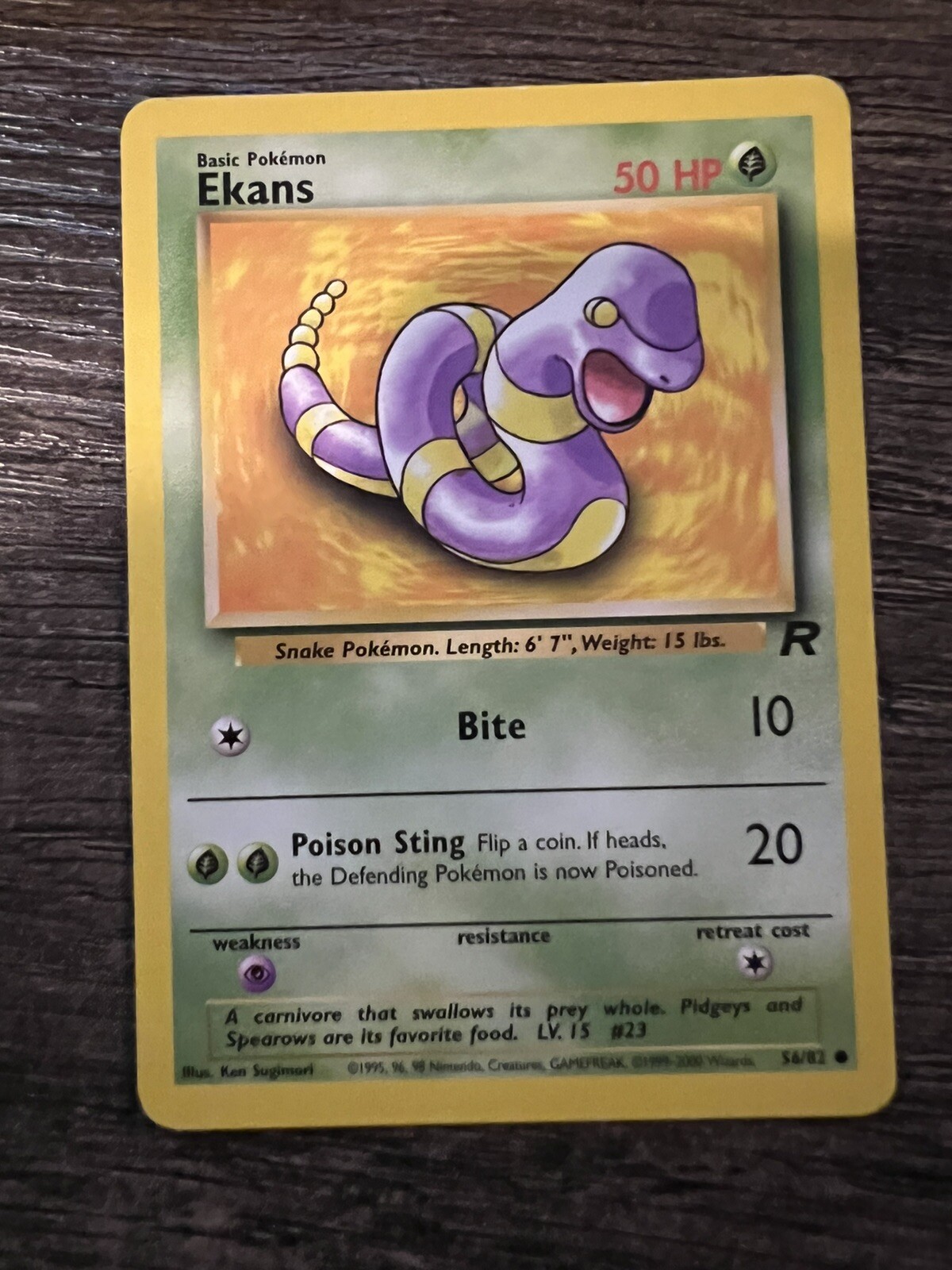 Ekans Team Rocket - NM / M - 2000 Pokémon WOTC - 56/82