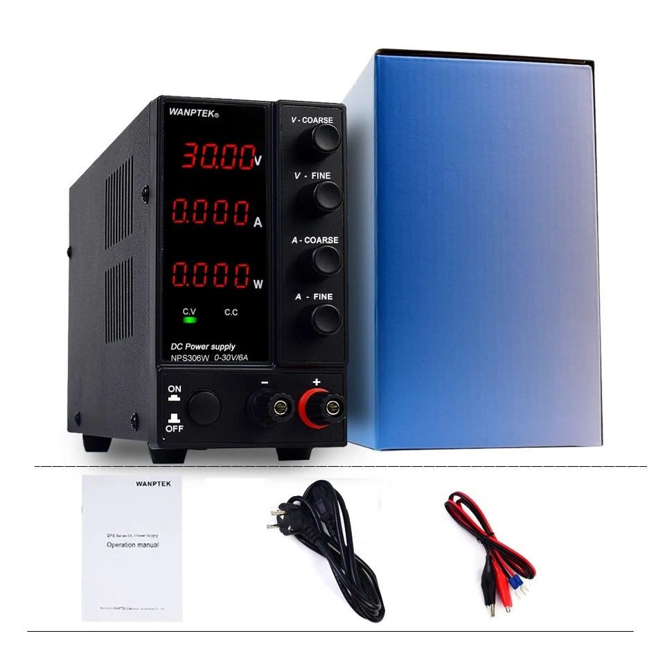 0~30V 6A Adjustable Bench DC Power Supply Lab Variable Regulated Power Switching - Image 2 of 4