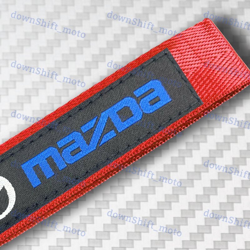 For MAZDA RED Racing Keychain Metal key Ring Hook Strap Lanyard