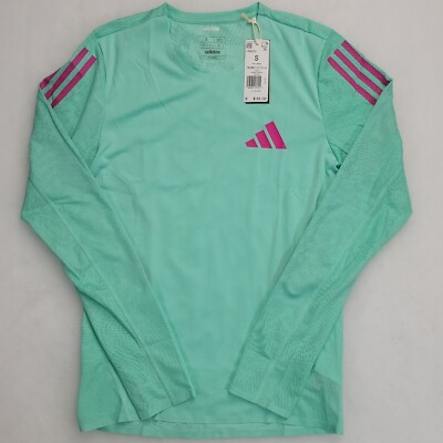 Adidas Men's Adizero Pro Elite LS Tee Running Track Shirt Size S Green Pink $85