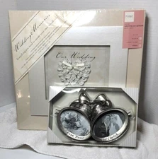 Furio Decorative Wedding Scrapbook PLUS Fetco Bells Pewter Double Photo Frame