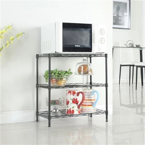Hot Sale Concise 3 Layers Carbon Steel & PP Storage Rack Black New - Picture 3 of 4