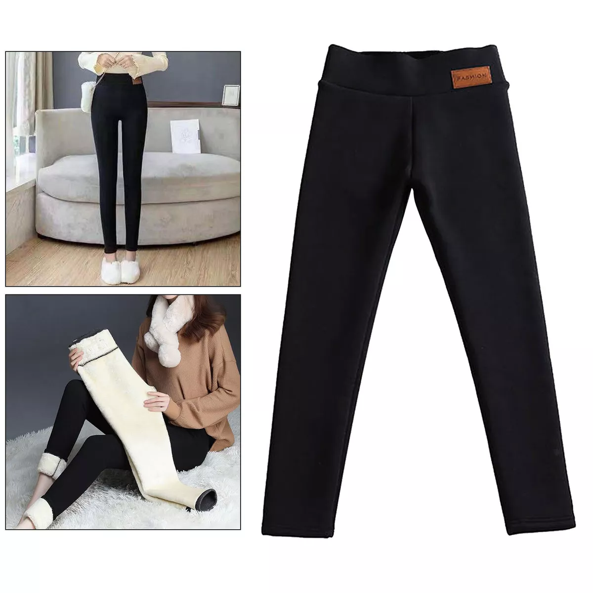 Women Ladies Thermal Winter Fur Fleece Lined Legging High-Waisted