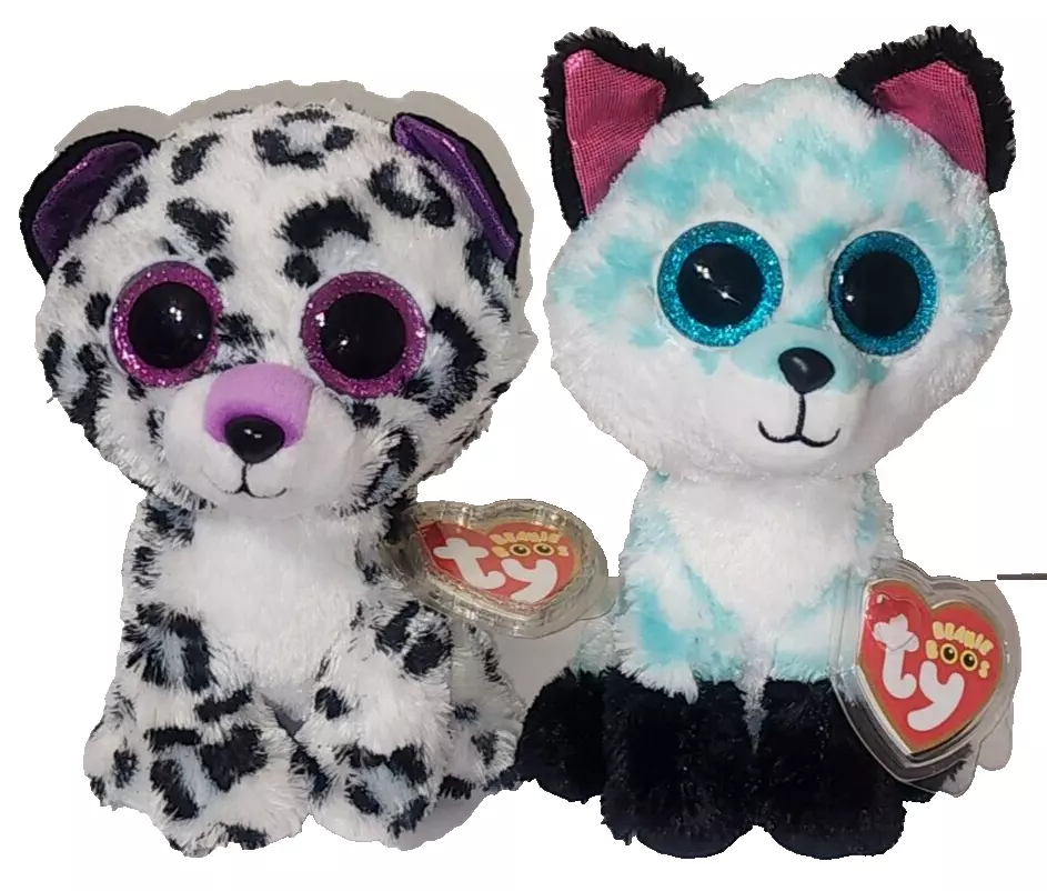 Ty Beanie Boos PIPER Fox VIOLET Leopard 6