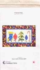 2008 Casitlleja Cotton "CHORUS LINE" 25x16 Christmas Wall Quilt PATTERN #4378-1